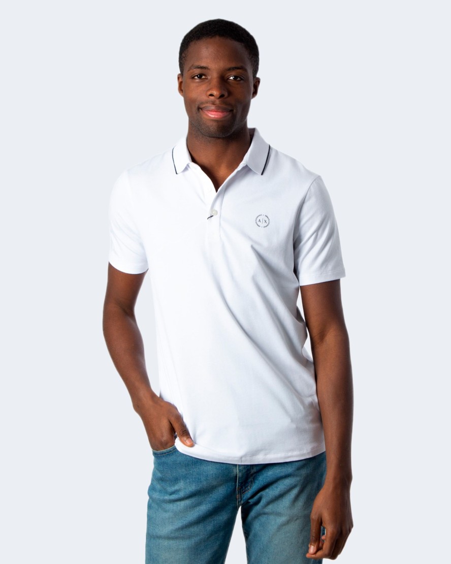 Uomo Armani Exchange | Polo Manica Corta Armani Exchange Bianco