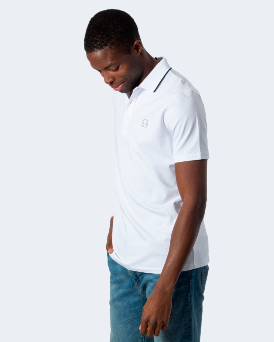 Uomo Armani Exchange | Polo Manica Corta Armani Exchange Bianco