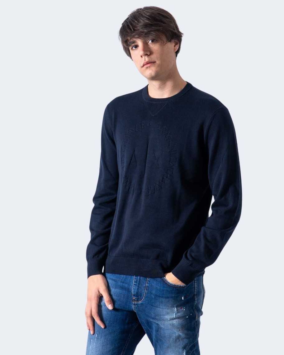 Uomo Armani Exchange | Maglia Armani Exchange Pullover Knitted Blu