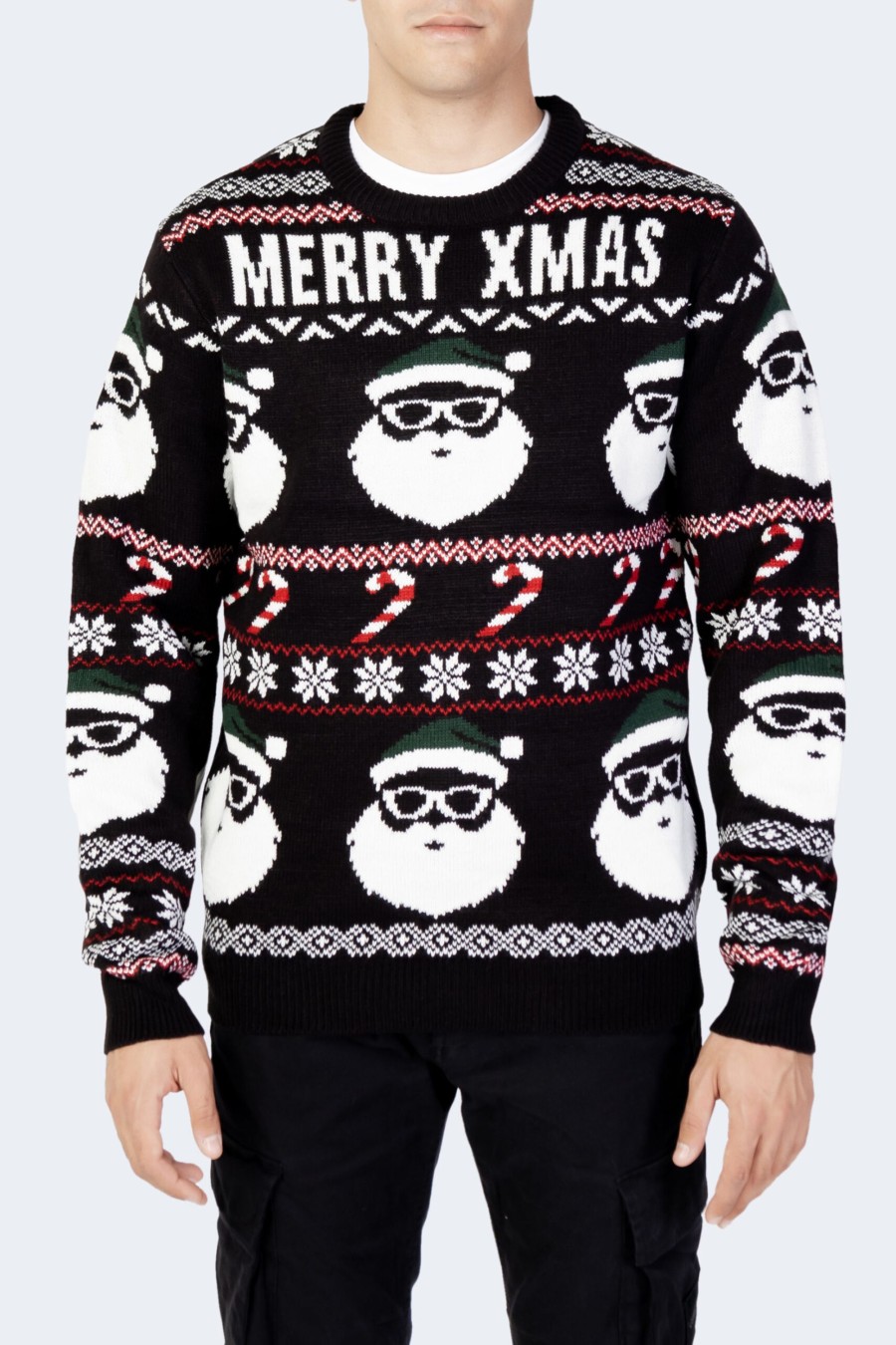 Uomo Only & Sons | Maglione Only & Sons Onsxmas Santa Jaq Reg Crew Knit 3994 Nero