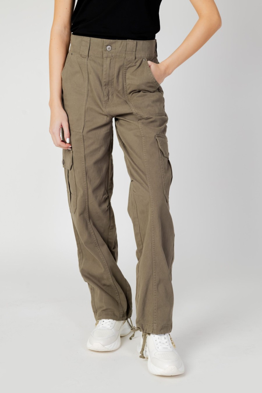 Donna Only | Pantaloni Only Onlselina Hw Cargo Verde Oliva