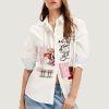 Donna Desigual | Camicia Manica Lunga Desigual Bolonia Mickey Bianco