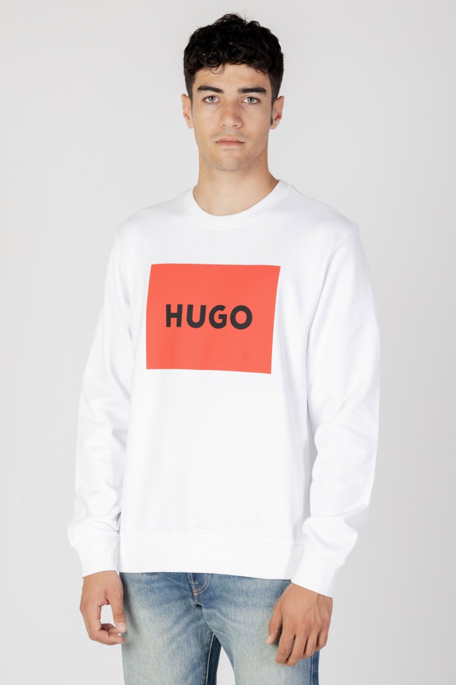 Uomo Hugo | Felpa Senza Cappuccio Hugo Duragol222 Bianco