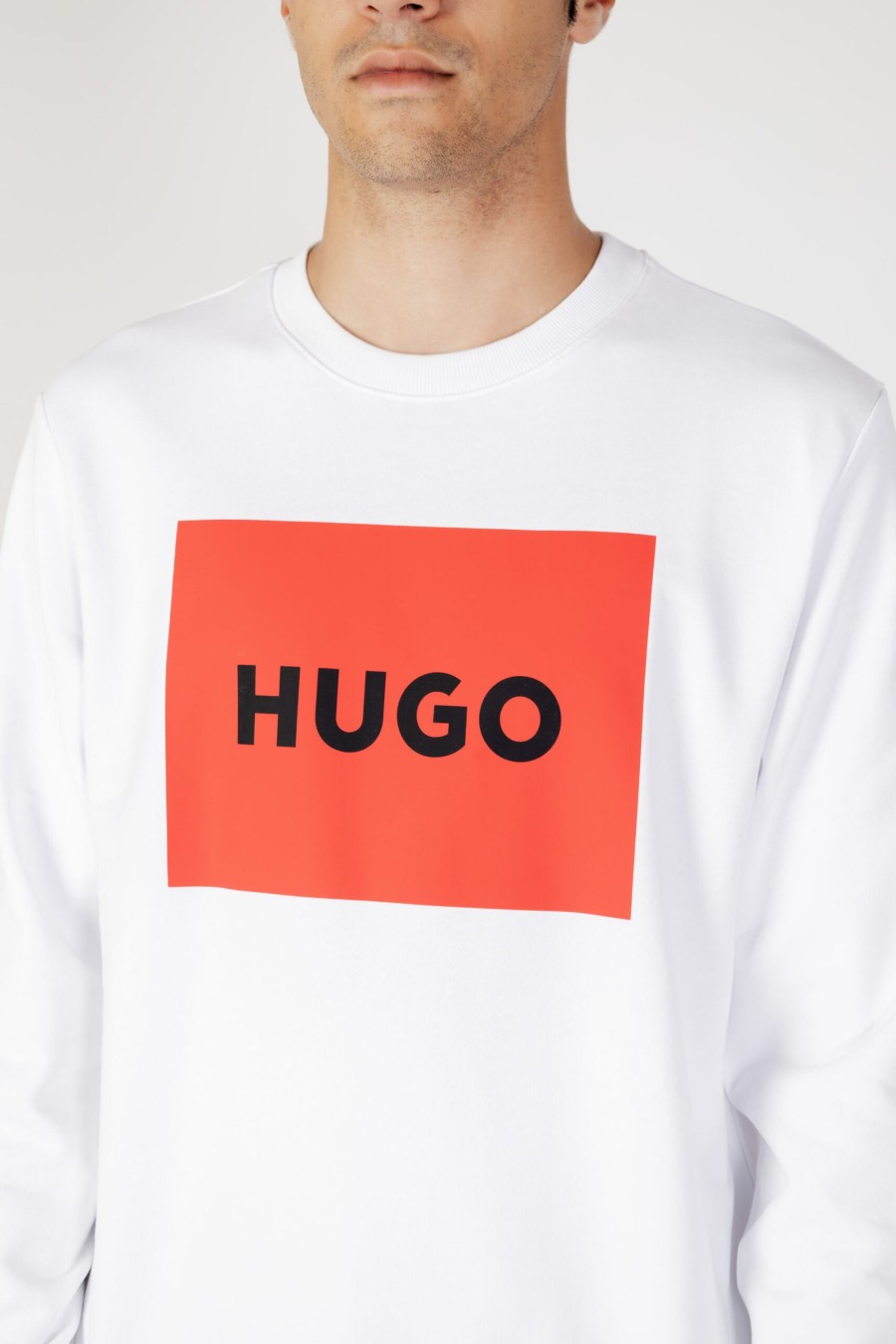 Uomo Hugo | Felpa Senza Cappuccio Hugo Duragol222 Bianco