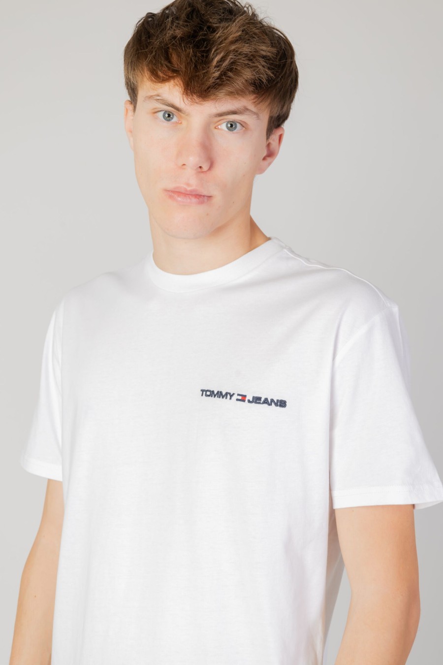 Uomo Tommy Hilfiger | T-Shirt Tommy Hilfiger Tjm Clsc Linear Ches Bianco