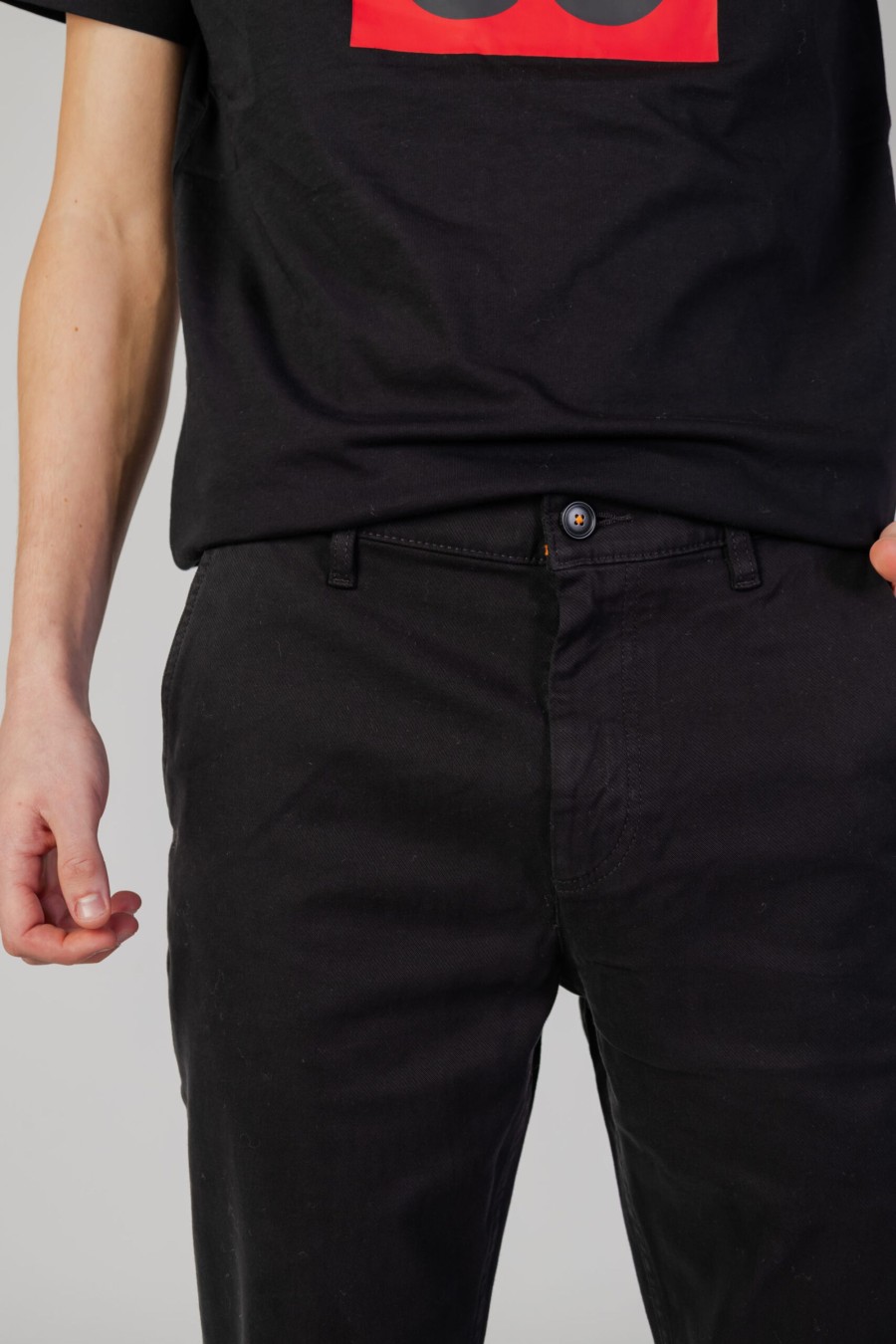 Uomo Boss | Pantaloni Tapered Boss Chino Nero