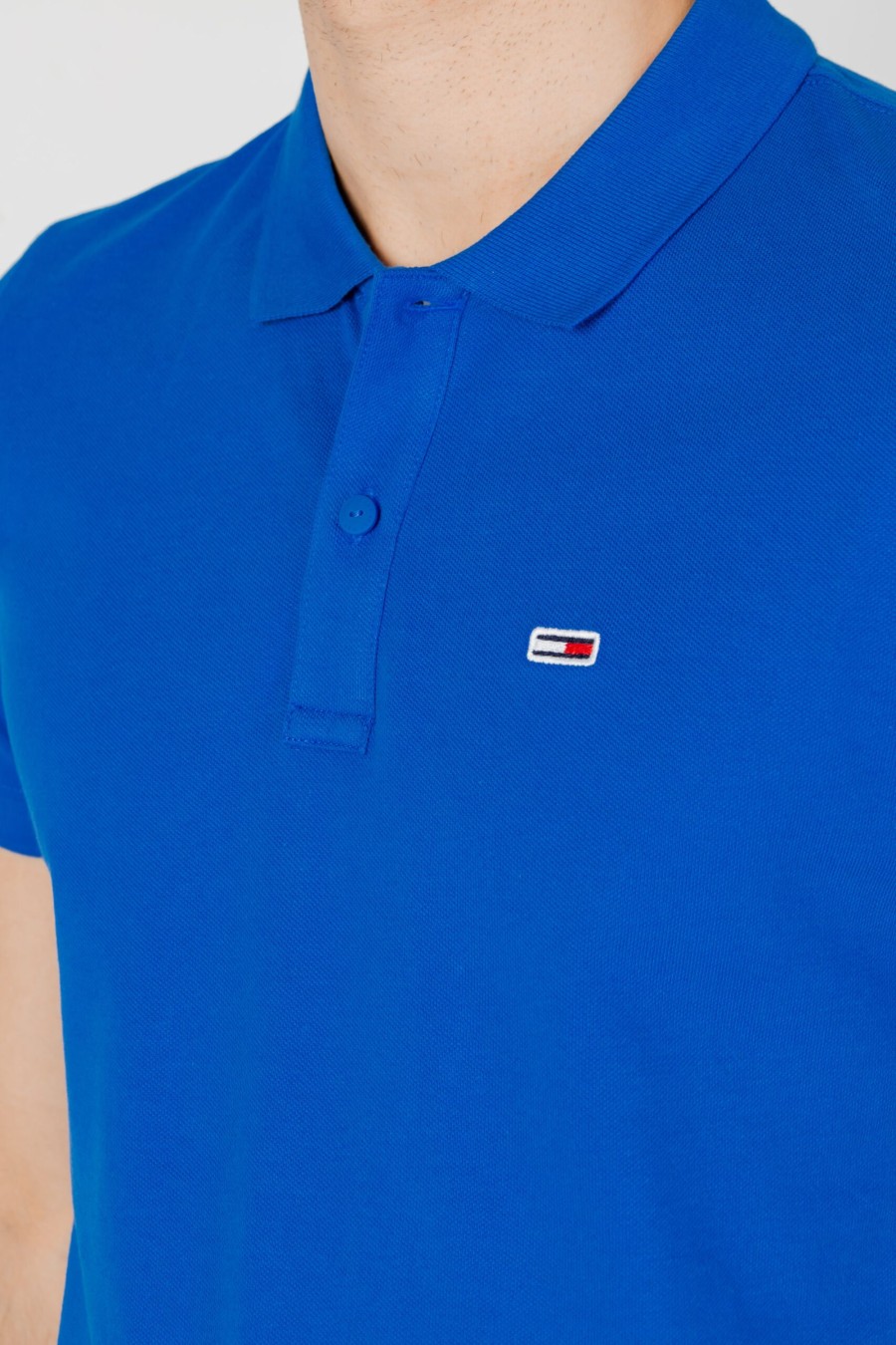 Uomo Tommy Hilfiger | Polo Manica Corta Tommy Hilfiger Slim Placket Blu