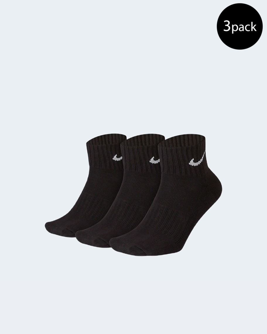 Uomo Nike | Calzini Corti Nike Everyday Cushioned 3Pack Nero