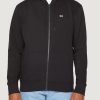 Uomo Tommy Hilfiger | Felpa Con Cappuccio Tommy Hilfiger Regular Fleece Zip Hoodie Nero