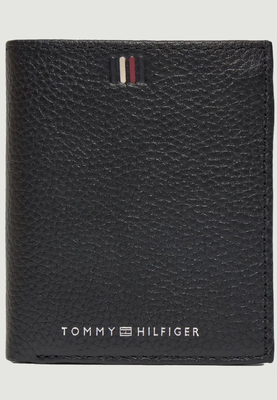 Uomo Tommy Hilfiger | Portafoglio Con Portamonete Tommy Hilfiger Nero