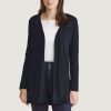 Donna Street One | Cardigan Street One Knit Look Long Jacket W.Slits Nero