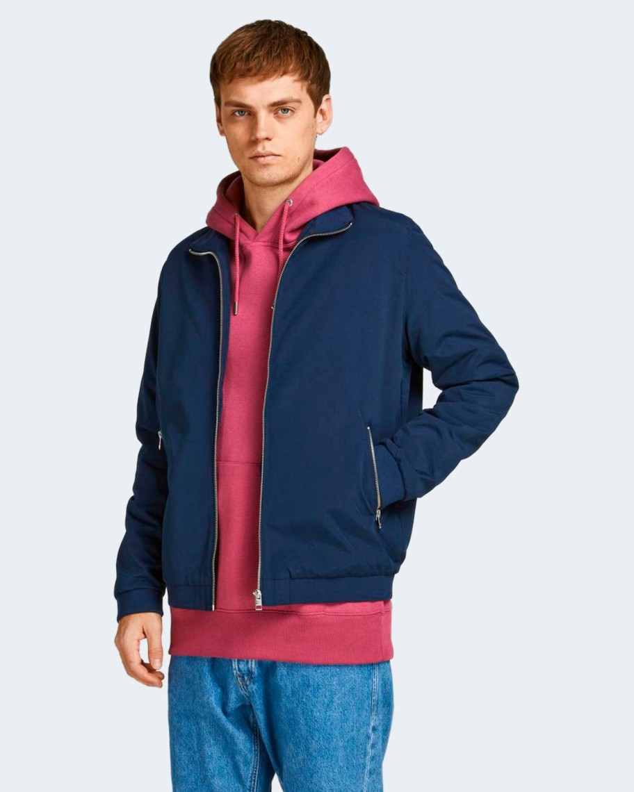 Uomo Jack Jones | Giacchetto Jack Jones Jjerush Harrington Bomber Noos Blu