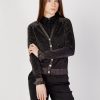 Donna Vila Clothes | Cardigan Vila Clothes Vianta Rev Frill Glitter Knit Cardigan Nero