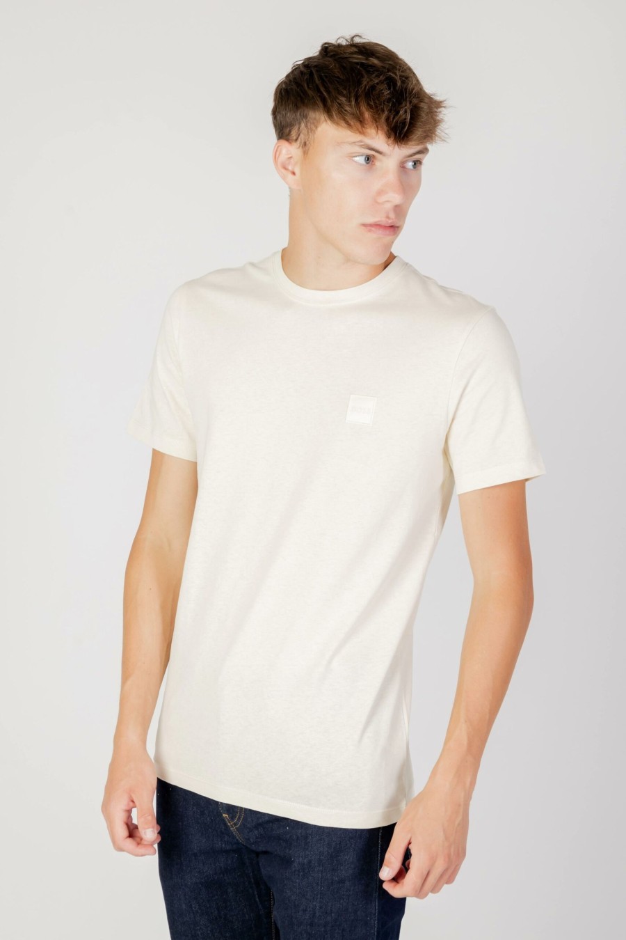 Uomo Boss | T-Shirt Boss Tales Beige Chiaro