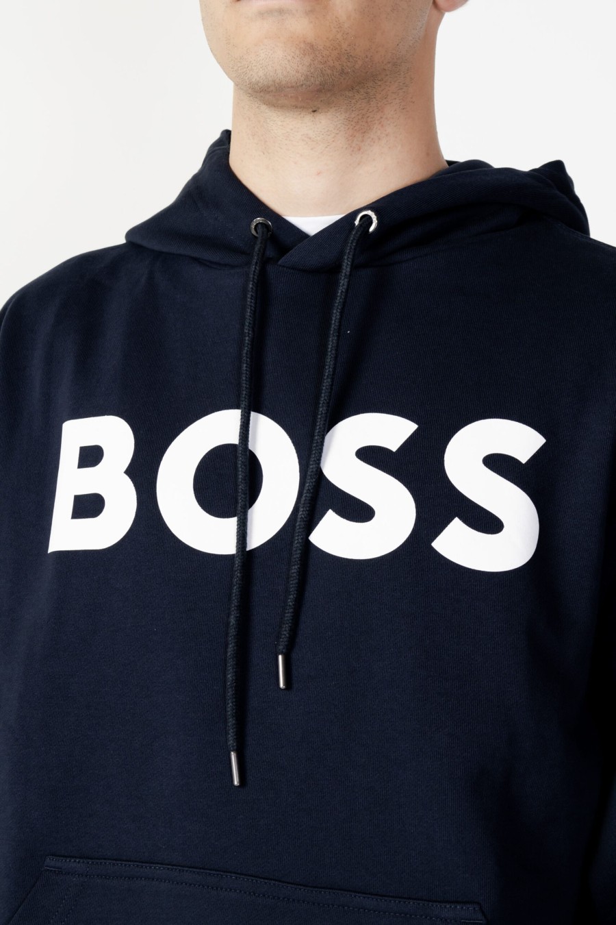 Uomo Boss | Felpa Con Cappuccio Boss Webasichood Blu Marine