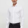 Uomo Calvin Klein | Camicia Manica Lunga Calvin Klein Stretch Collar 2Colo Bianco