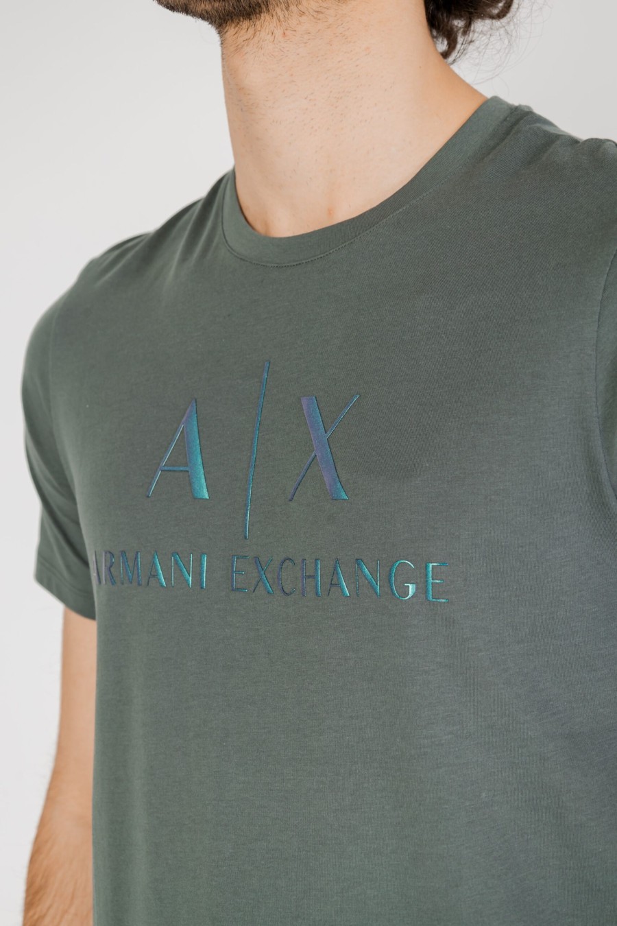 Uomo Armani Exchange | T-Shirt Armani Exchange Verde Oliva