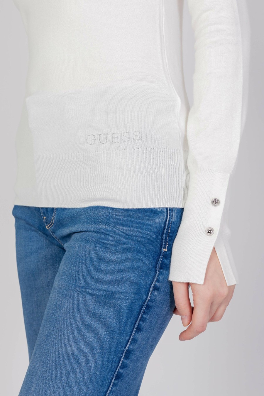 Donna Guess | Maglia Guess Gena Vn Ls Bianco