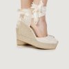 Donna Espadrilles | Scarpe Con Tacco Espadrilles Gigi T.D Espadrilles Crudo Platino