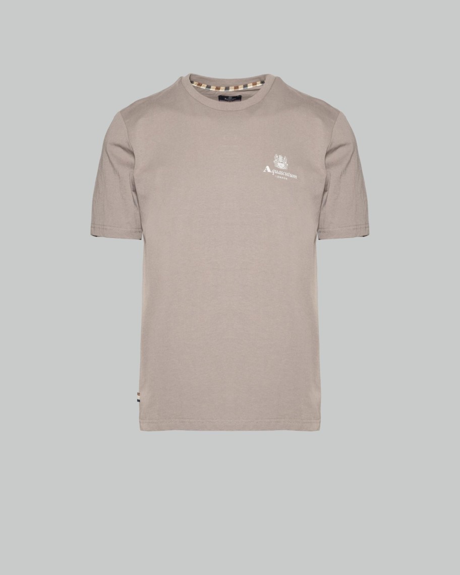 Uomo Aquascutum | T-Shirt Aquascutum Active Small Logo Grigio