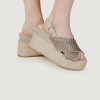 Donna Espadrilles | Scarpe Con Tacco Espadrilles Ella Rafia Bronzo