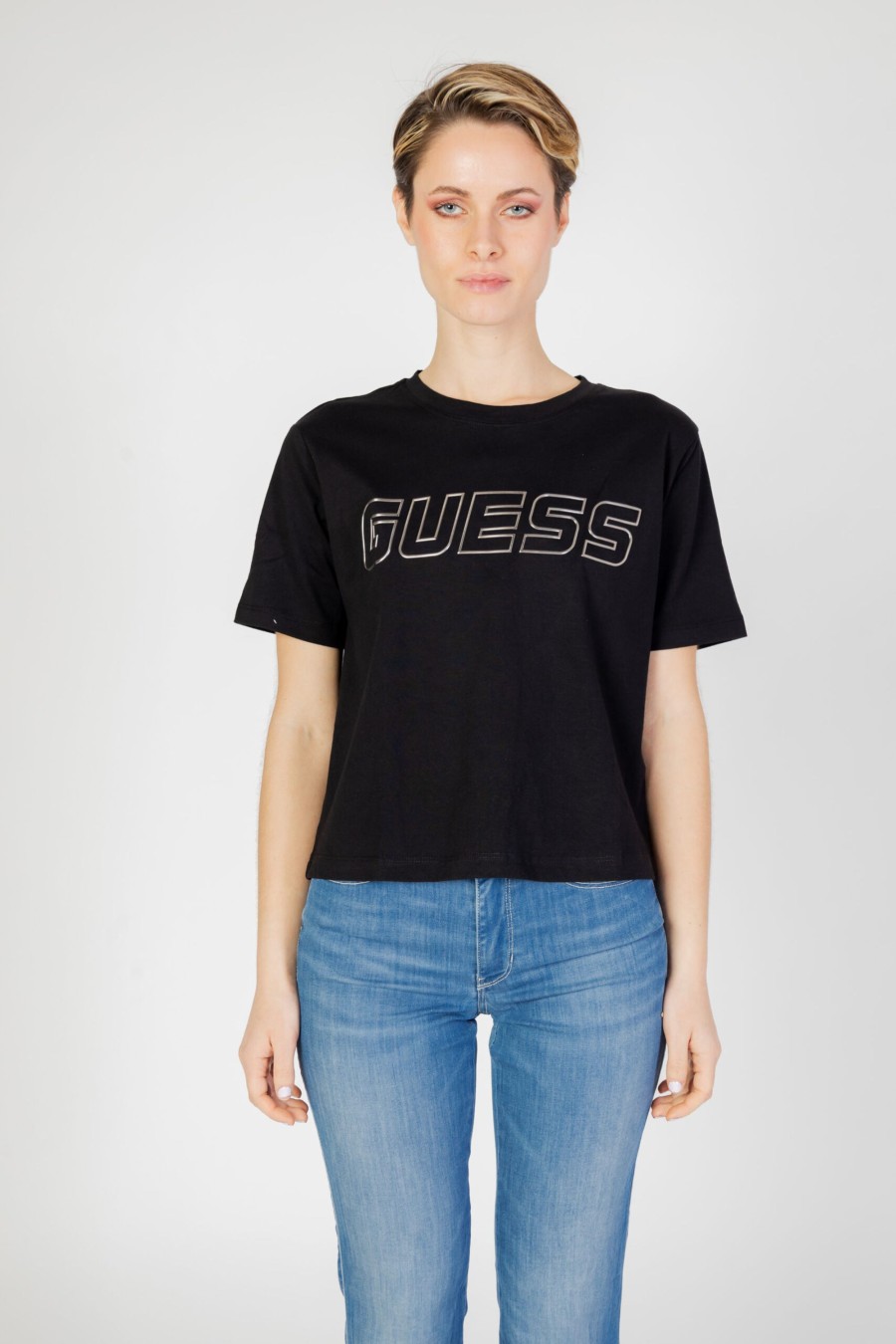 Donna Guess | T-Shirt Guess Active Kiara Ss Nero