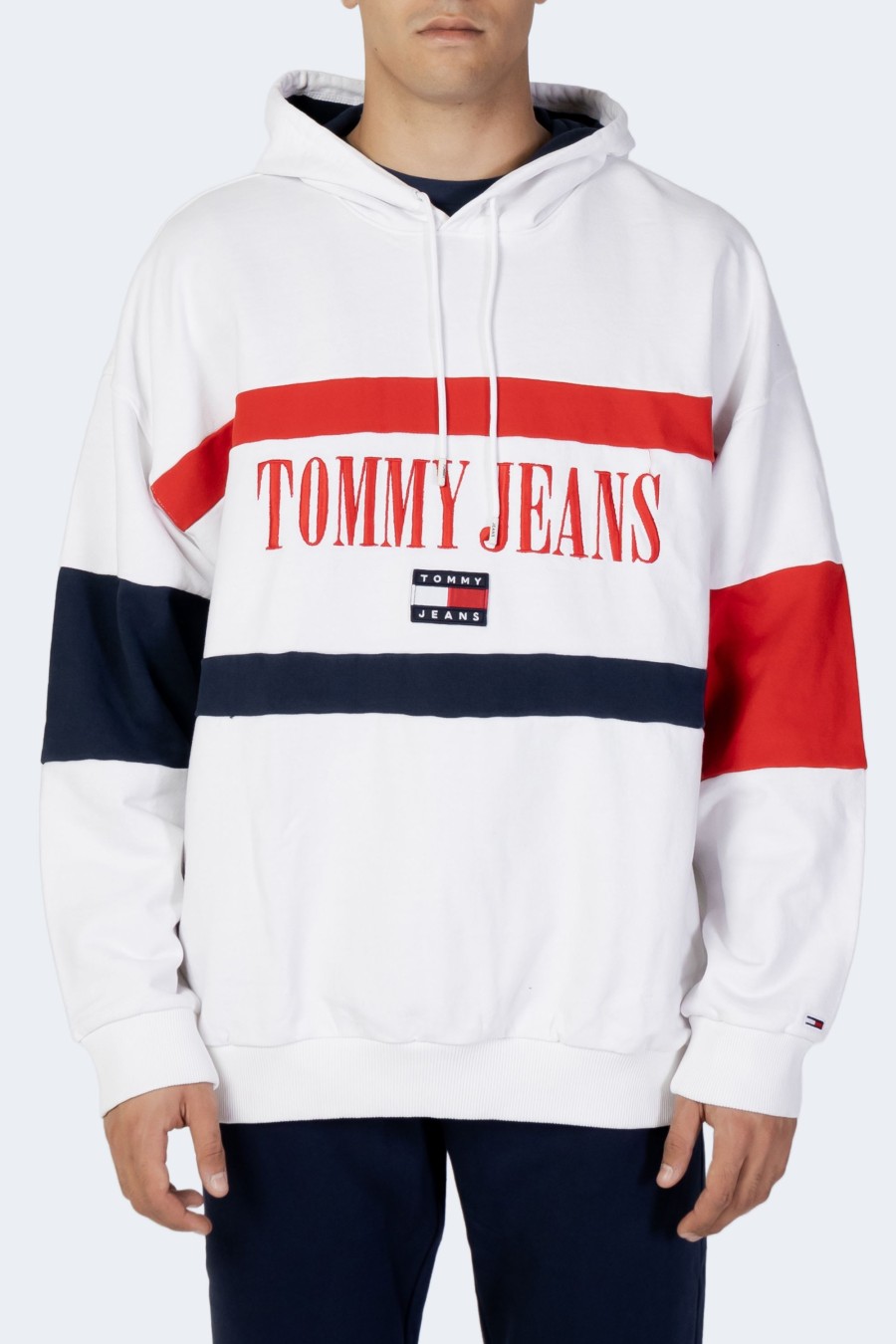 Uomo Tommy Hilfiger | Felpa Con Cappuccio Tommy Hilfiger Tjm Skater Archive B Bianco