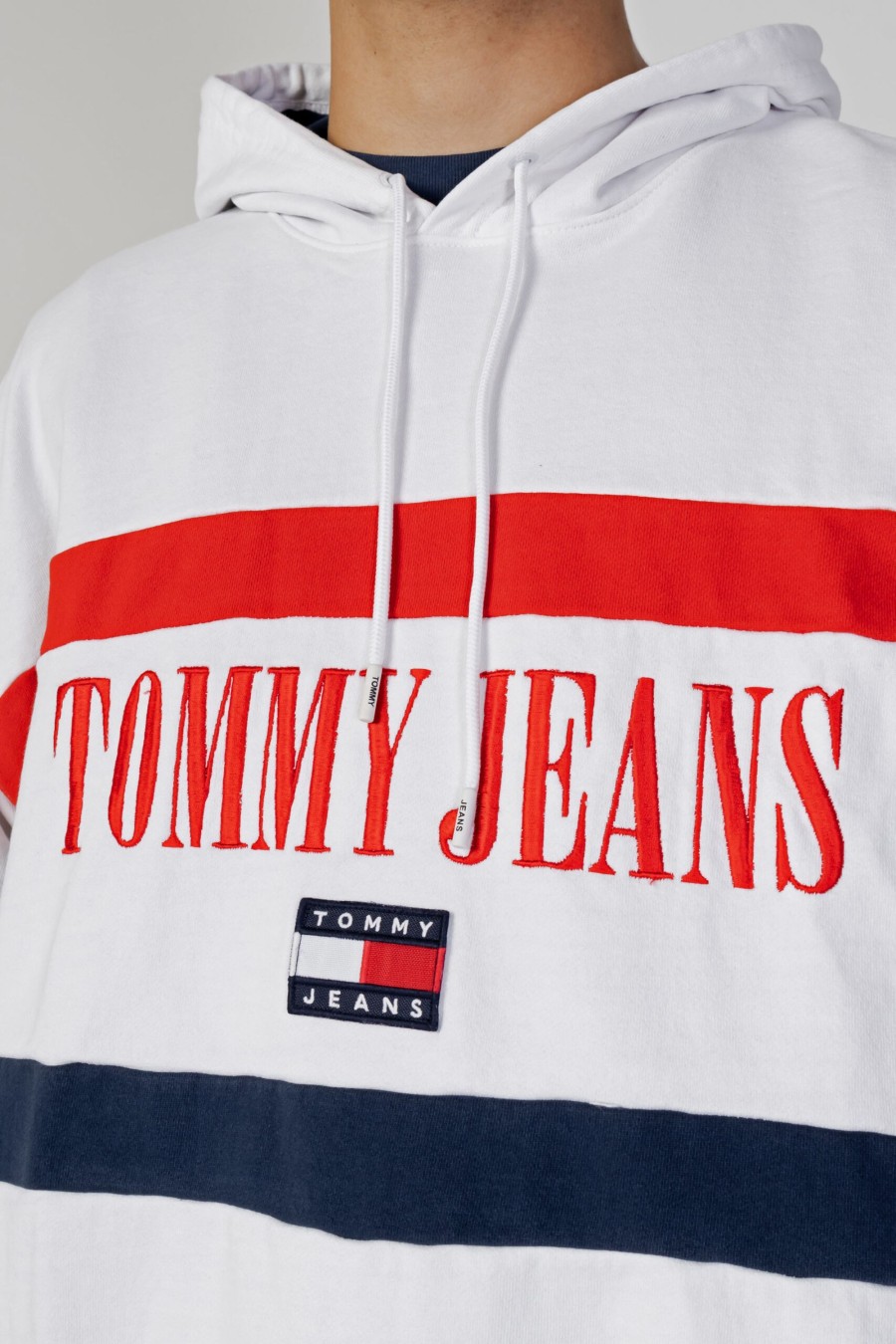 Uomo Tommy Hilfiger | Felpa Con Cappuccio Tommy Hilfiger Tjm Skater Archive B Bianco