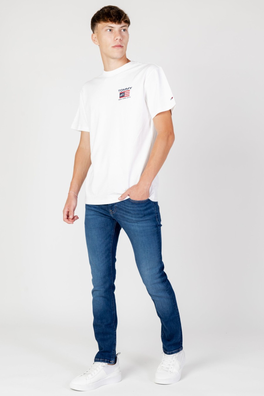 Uomo Tommy Hilfiger | T-Shirt Tommy Hilfiger Tjm Clsc Athletic Bianco