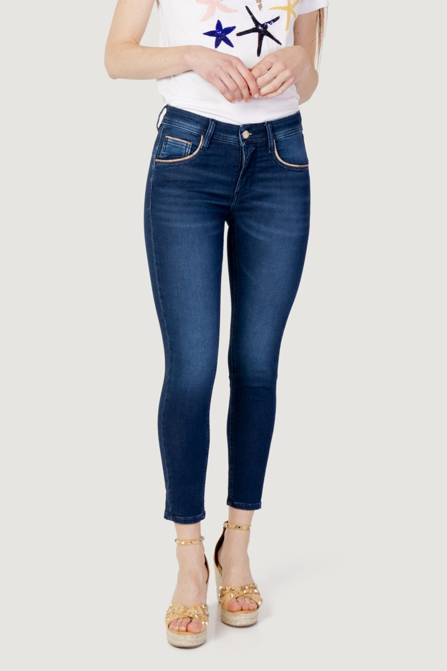 Donna Alviero Martini Prima Classe | Jeans Skinny Alviero Martini Prima Classe Tinta Unita Denim Scuro