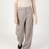 Donna Only | Pantaloni A Sigaretta Only Onljoss Hw Straight Cargo Check Pant Tlr Beige Chiaro