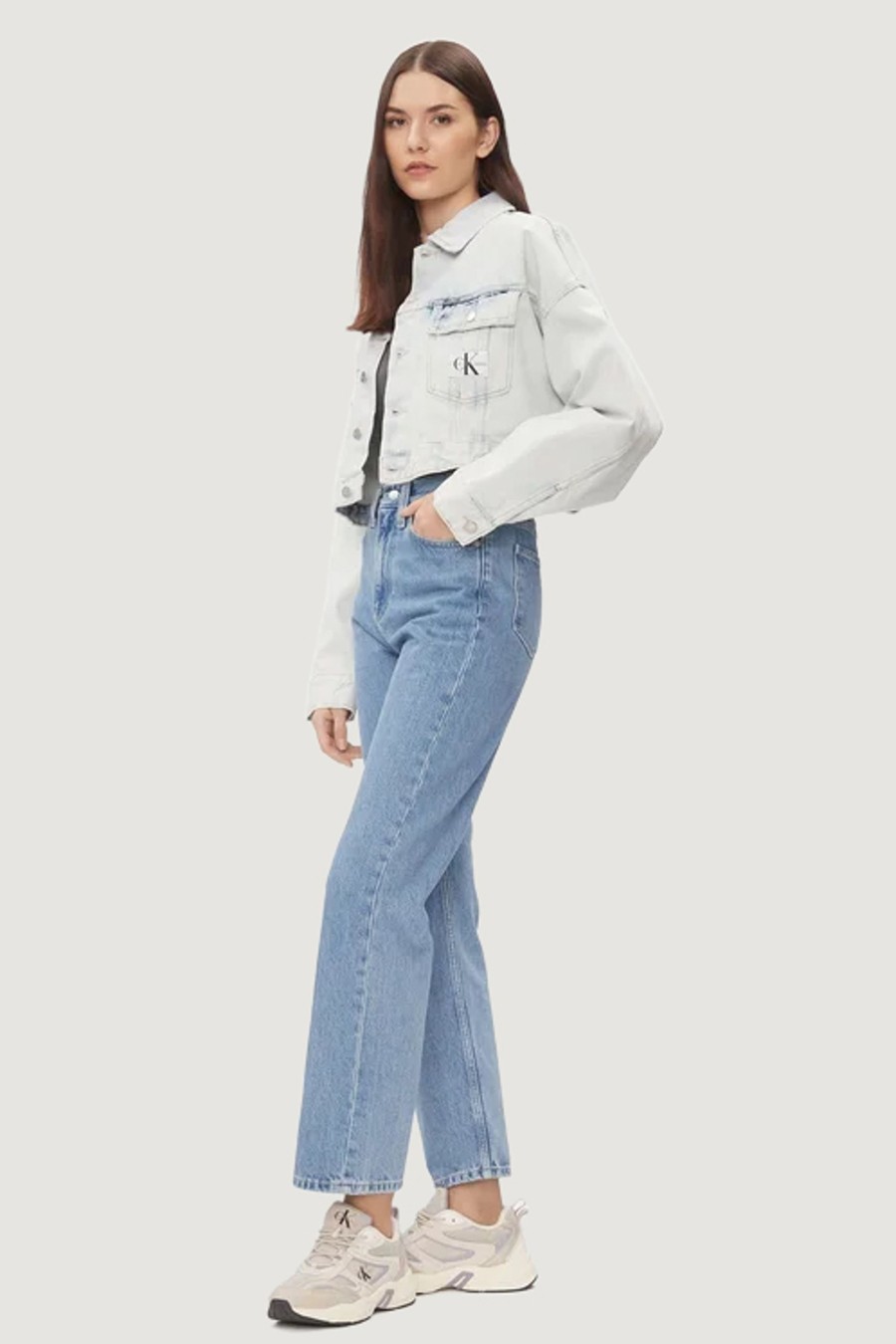 Donna Calvin Klein | Jeans Larghi Calvin Klein High Rise Straigh Denim Chiaro