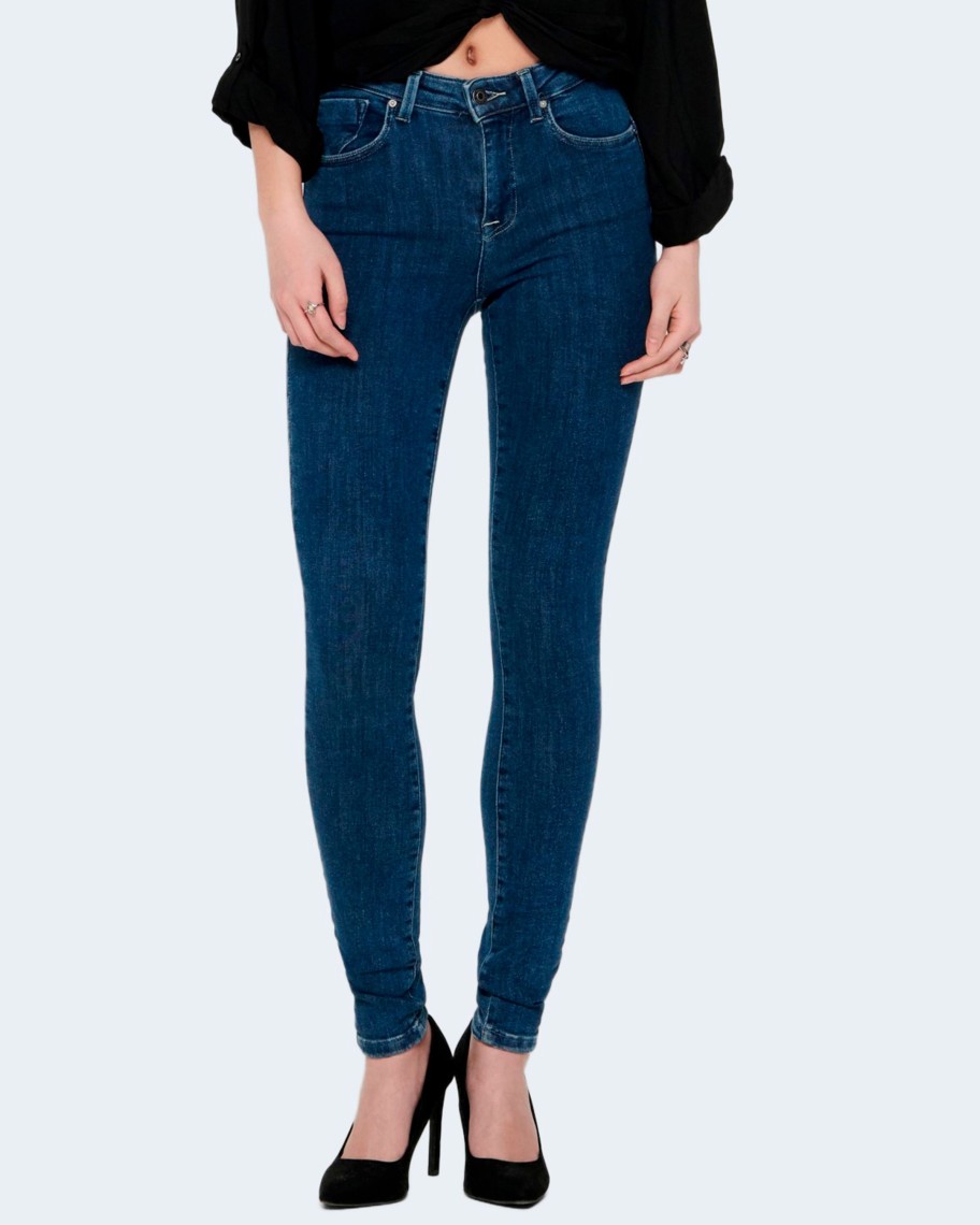 Donna Only | Jeans Skinny Only Onlpower Mid Pushup Sk Rea3223 Noos Blue Denim Scuro