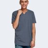 Uomo Jack Jones | T-Shirt Jack Jones Esplit Neck Tee Ss Noos Blu Chiaro