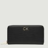 Donna Calvin Klein | Portafoglio Grande Calvin Klein Re-Lock Z/A Lg Black Silver