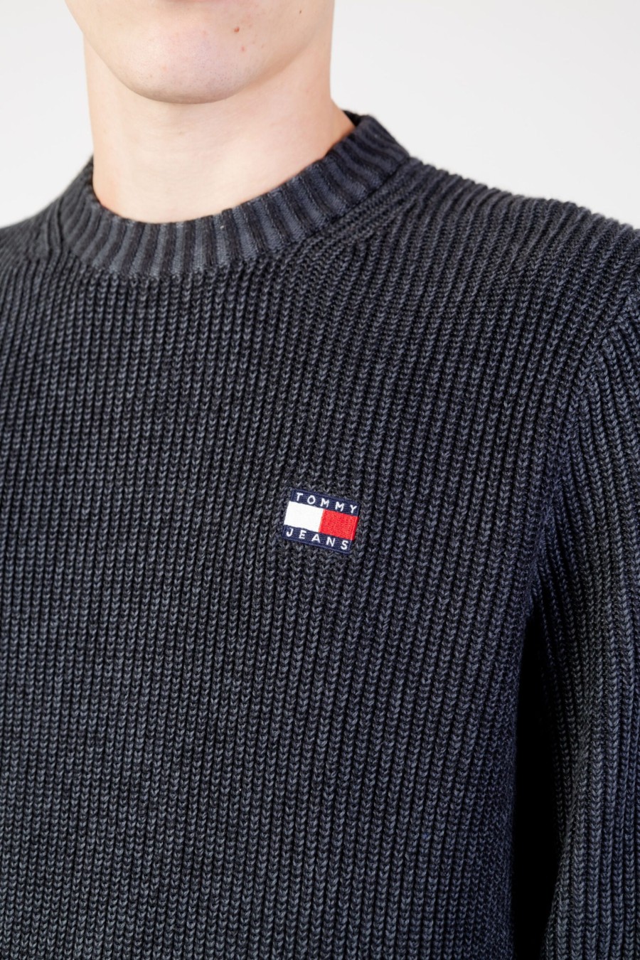 Uomo Tommy Hilfiger | Maglione Tommy Hilfiger Tjm Reg Tonal Xs Bad Nero