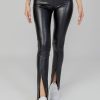 Donna Only | Pantaloni Skinny Only Onlpapaya Faux Leath Slit Legging Cc Otw Nero