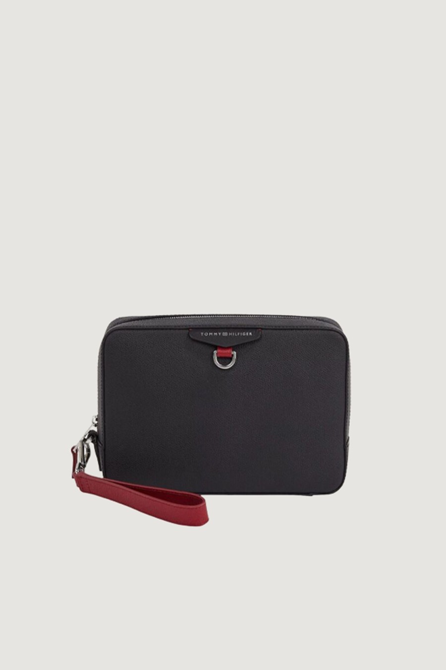 Uomo Tommy Hilfiger | Pochette E Beauty Tommy Hilfiger Th Struc Leather Nero