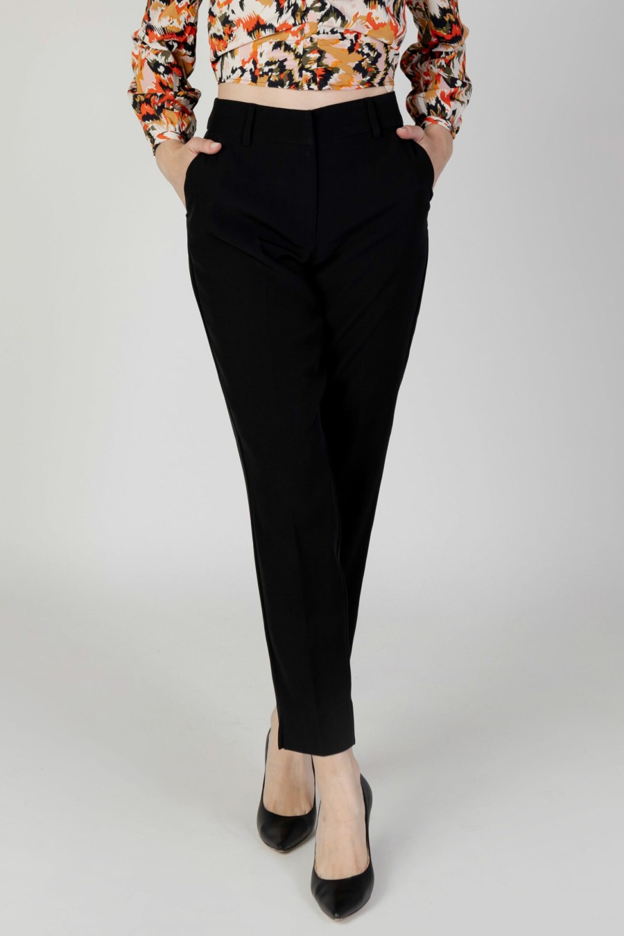 Donna Only | Pantaloni A Sigaretta Only Onlveronica-Elly Life Hw Pant Tlr Noos Nero