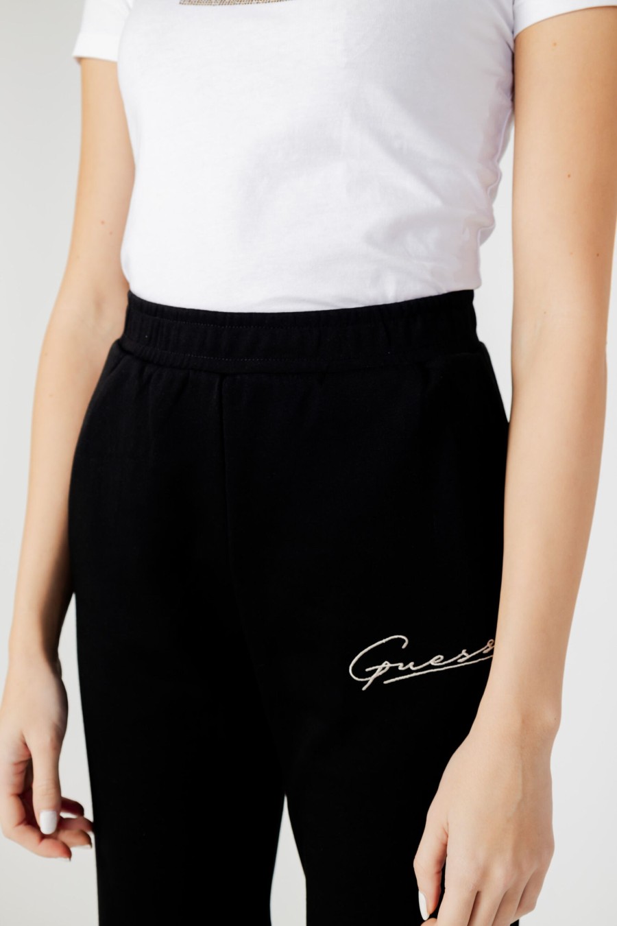 Donna Guess | Pantaloni Sportivi Guess Active Allycia Cuff Long Nero