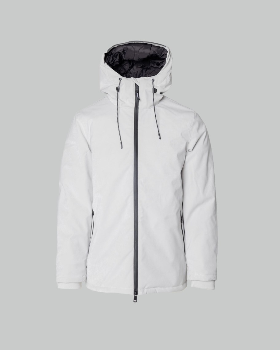 Uomo Aquascutum | Parka Aquascutum Active Hydro Mid Parka Grigio Chiaro