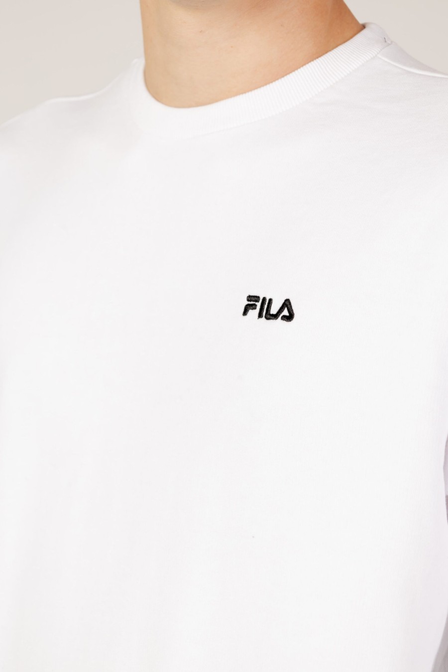 Uomo Fila | Felpa Senza Cappuccio Fila Brustem Crew Sweat Bianco