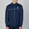 Uomo Aquascutum | Felpa Senza Cappuccio Aquascutum Active Piping Mock Neck Fleece Blu