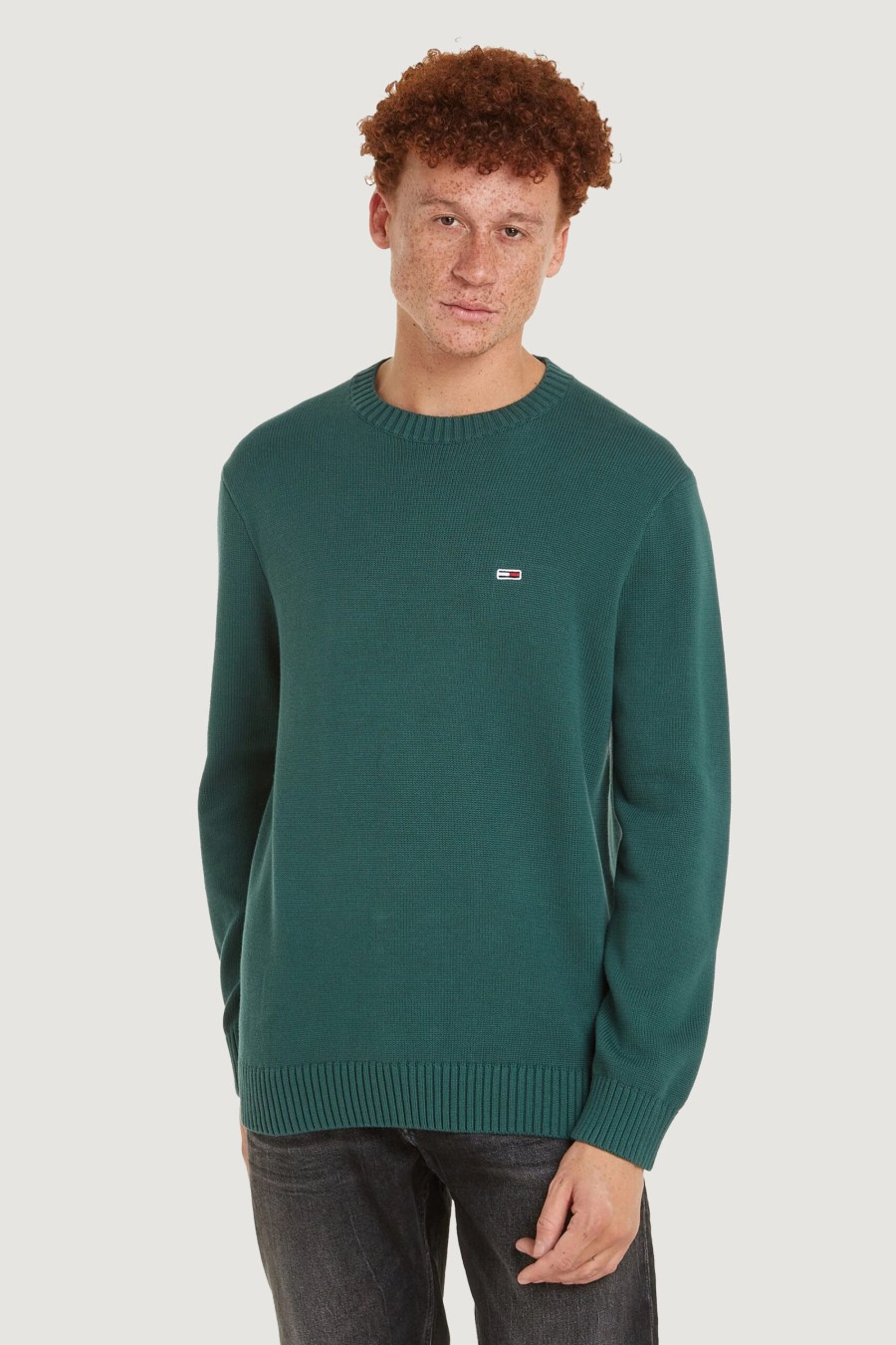 Uomo Tommy Hilfiger | Maglione Tommy Hilfiger Essntls C-N Verde