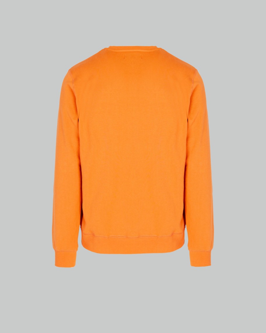 Uomo Aquascutum | Felpa Senza Cappuccio Aquascutum Active Small Logo Crew Neck Fleece Arancione