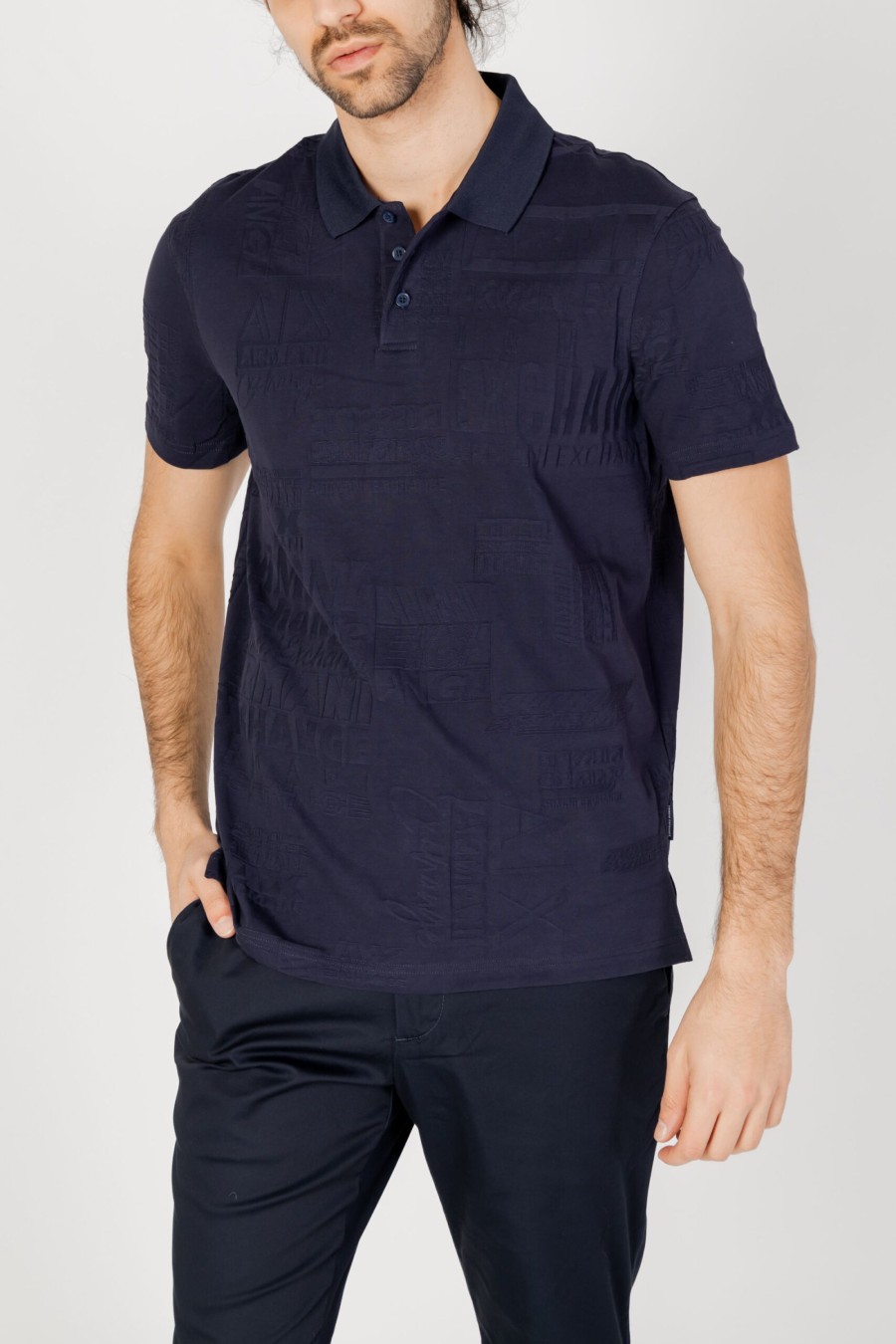 Uomo Armani Exchange | Polo Manica Corta Armani Exchange Blu