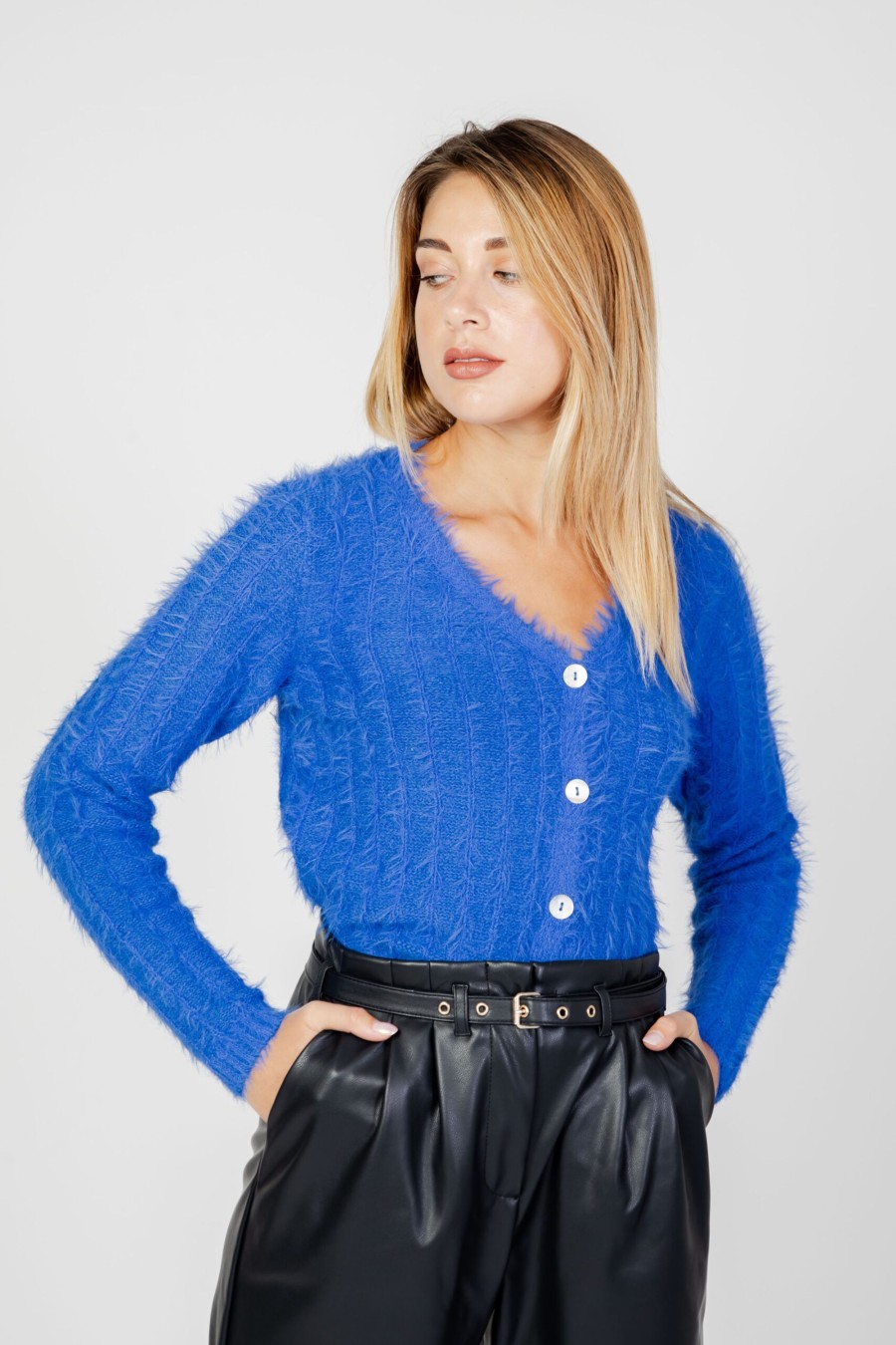 Donna Vero Moda | Cardigan Vero Moda Vmlapoilu Ls V-Neck Boo Rep Blu