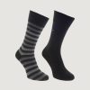 Uomo Tommy Hilfiger | Calzini Lunghi Tommy Hilfiger Duo Stripe Sock 2P Nero